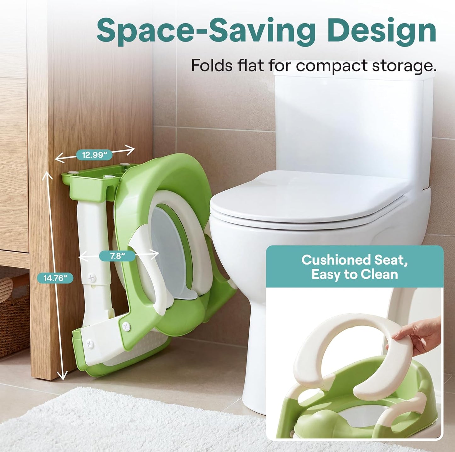 SereneLife 2-in-1 Potty Chair & Potty Training Seat with Step Stool Ladder - Height Adjustable Kids/Toddler Toilet Seat with Stable Anti-Slip Design, Cushioned Seat & Splash Guard For Boys Girls