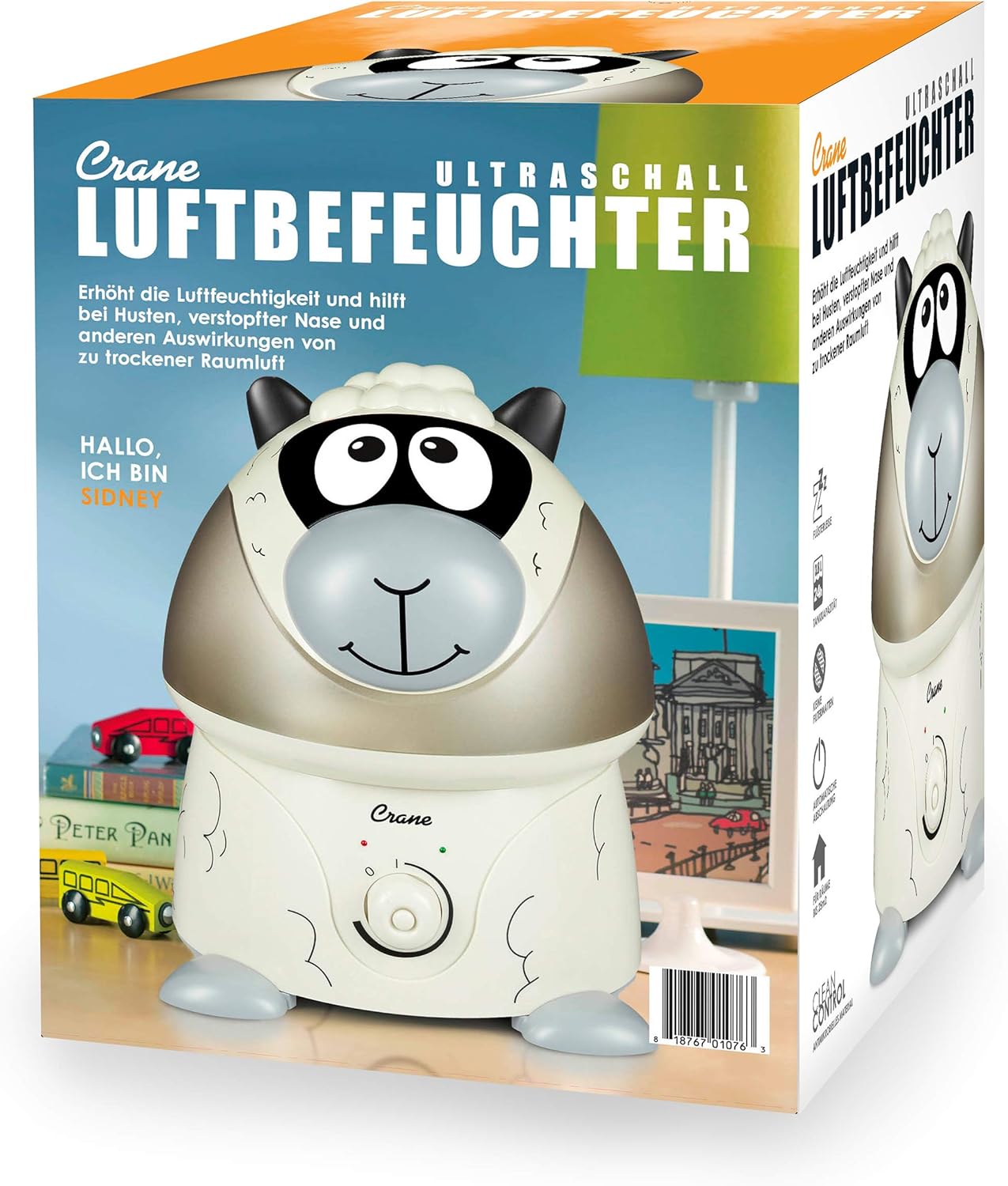 Crane Cute Animal Humidifier for Kids Bedroom and Nursery, Ultrasonic Cool Mist, 1 Gallon, Auto Shut Off, Cool Mist Humidifier