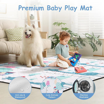 JINXIA Baby Playpen with Mat 75"*59", Large Play Pen for Babies and Toddlers with Soft Breathable Mesh, Climb-Proof Anti-Fall Baby Playpen, Sturdy Safety Play Yard for Indoor Outdoor Fun, Grey