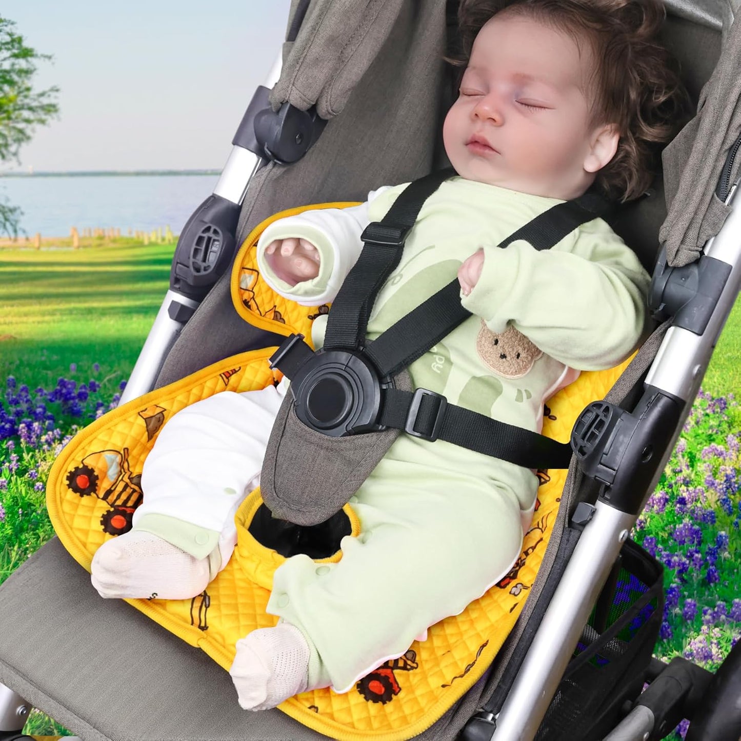 COOLBEBE Infant Car Seat Protector for Potty Training, 2 Pack Dry Waterproof Car Seat Liner Toilet Training for Baby Infant Toddler, Piddle Pads Cover Car Seat Pad for Strollers & Carseat (Grey,2PC)