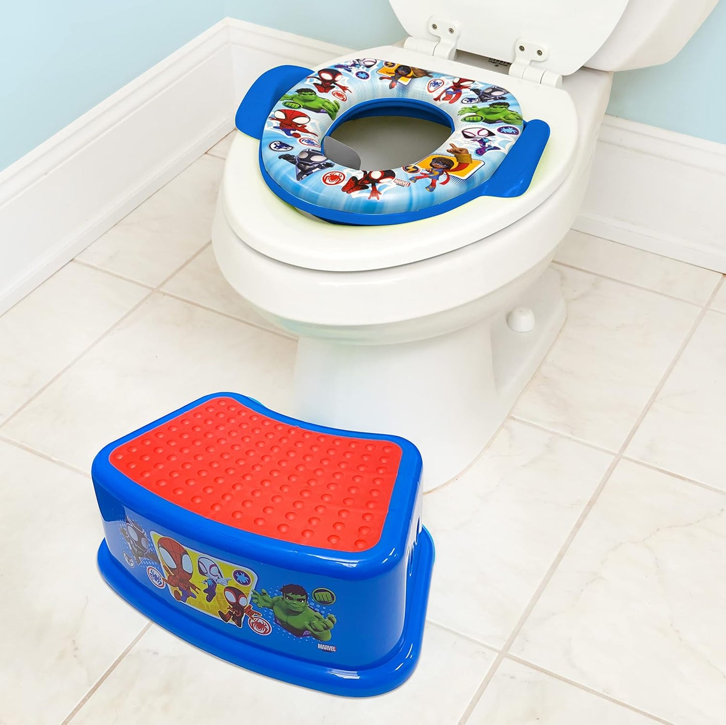 Pinkfong Baby Shark 2 Piece Essential Potty Training Set - Soft Cushion, Baby Potty Training, Safe, Easy to Clean, Step Stool