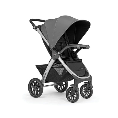 Chicco Bravo LE ClearTex Full-Size Stroller for Babies and Toddlers, UPF-Rated Canopy, GREENGUARD Gold Certified, Lightweight, One-Hand Compact Fold, Pewter/Grey