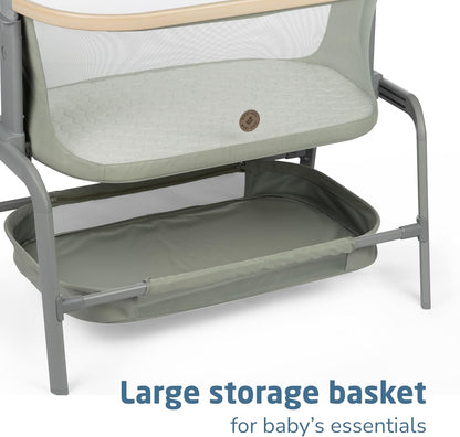 Maxi-Cosi Iora Baby Bassinets Bedside Sleeper, Portable Bassinet, Infant Bedside Sleeper Crib, Height Adjustable, Breathable Mesh, Large Storage Basket, Truffle
