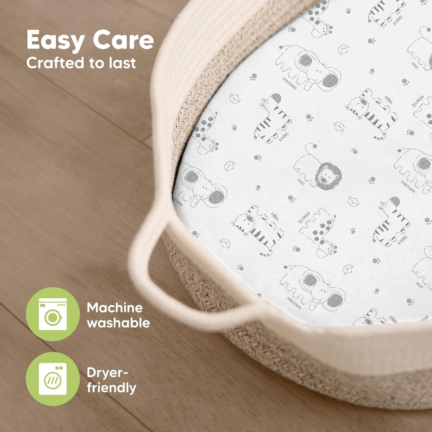 2-Pack Organic Bassinet Sheets for Girls, Boys - 100% Cotton Bassinet Mattress Sheets Compatible with Halo Bassinest Swivel Sleeper, Graco, Baby Delight, Chicco, Unisex Fitted Bassinet Sheets (Elly)