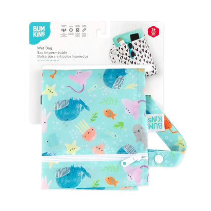 Bumkins Disney Waterproof Wet Bag for Baby, Travel, Swim Suit, Cloth Diapers, Pump Parts, Pool, Gym Clothes, Toiletry, Strap to Stroller, Daycare, Zip Reusable Bag, Packing Pouch, Winnie the Pooh