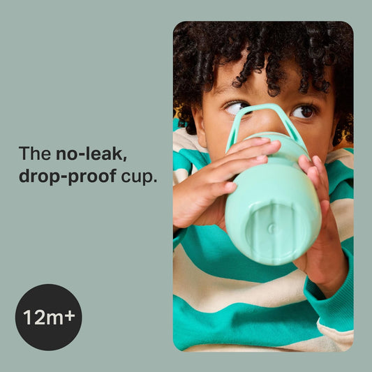 Tommee Tippee Insulated 9oz Sporty Spout Toddler Water Bottle, No Spill, Sippy Cups for Toddlers 1-3, Two-Piece Valve Helps Stop Spills, Green & Teal, BPA Free, Pack of 2