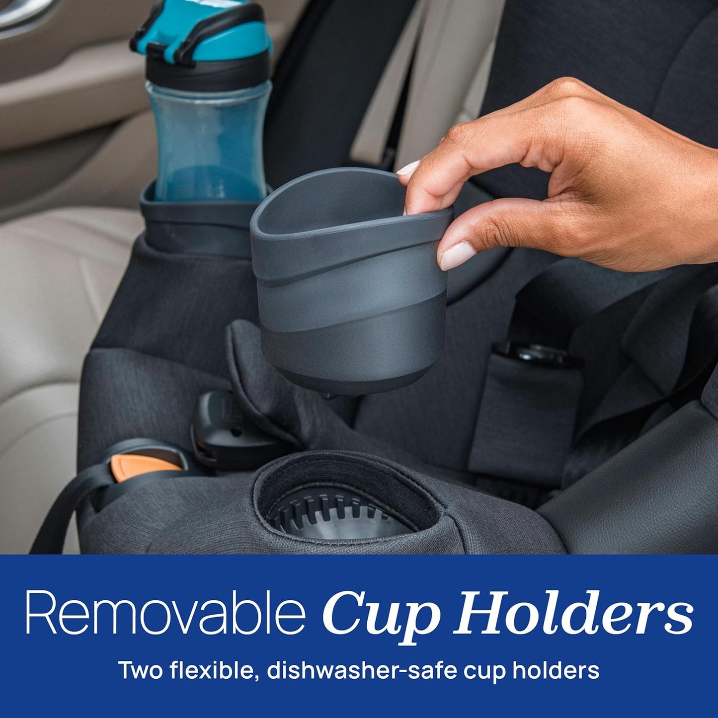 Chicco Fit360 Zip ClearTex Rotating Convertible Car Seat with Fit360 Mirror, 360 Degree Rotation for Rear-Facing and Forward-Facing Usage, Jet/Black