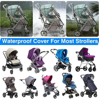 TUPI Stroller Rain Cover, Universal Rain Cover for Stroller with Clear View, Outdoor Weather Shield Breathable, Waterproof Baby Stroller Cover for Rain, Stroller Protector for Wind, Rain, Dust, Snow