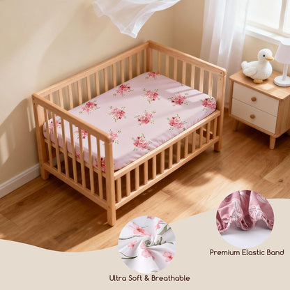Bedside Sleeper Bassinet Fitted Sheets 20 x 33, 3 Pack Baby Delight Beside Me Dreamer,Babybond,Jimglo,koola,cowiewie,fodoss, Dream On Me Baby Square Bassinet, Pink Animal