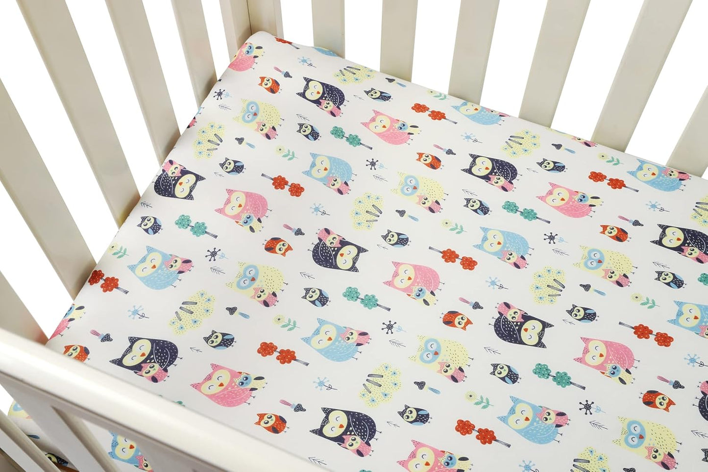 Onacosht Pack and Play Sheets 3 Pack for Baby Boy, Stretchy Jersey Knitted Portable Mini Crib Sheets Playard Mattress Cover, Woodland Animal Elephant Fox Lion Bear Giraffe Zebra Printing