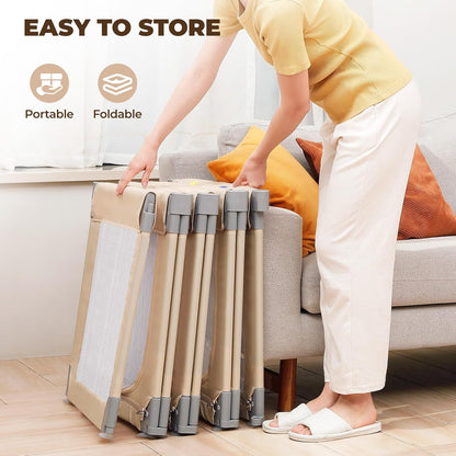 Dripex Baby Playpen, 47"x47" Small Playpen for Babies, Enhanced Safety Baby Play Yard for Indoor & Outdoor, Infant Play Pen with Soft Breathable Visible Mesh, Anti-Fall Design & Easy Setup, Grey