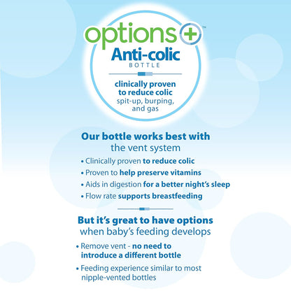 Dr. Brown's Anti-Colic Options+ Wide-Neck Sippy Bottle Starter Kit, 9oz/270mL, with Level 3 Medium-Fast Flow Nipple and Soft 100% Silicone Sippy Spout, Green, BPA-Free, 6m+, 2-Pack