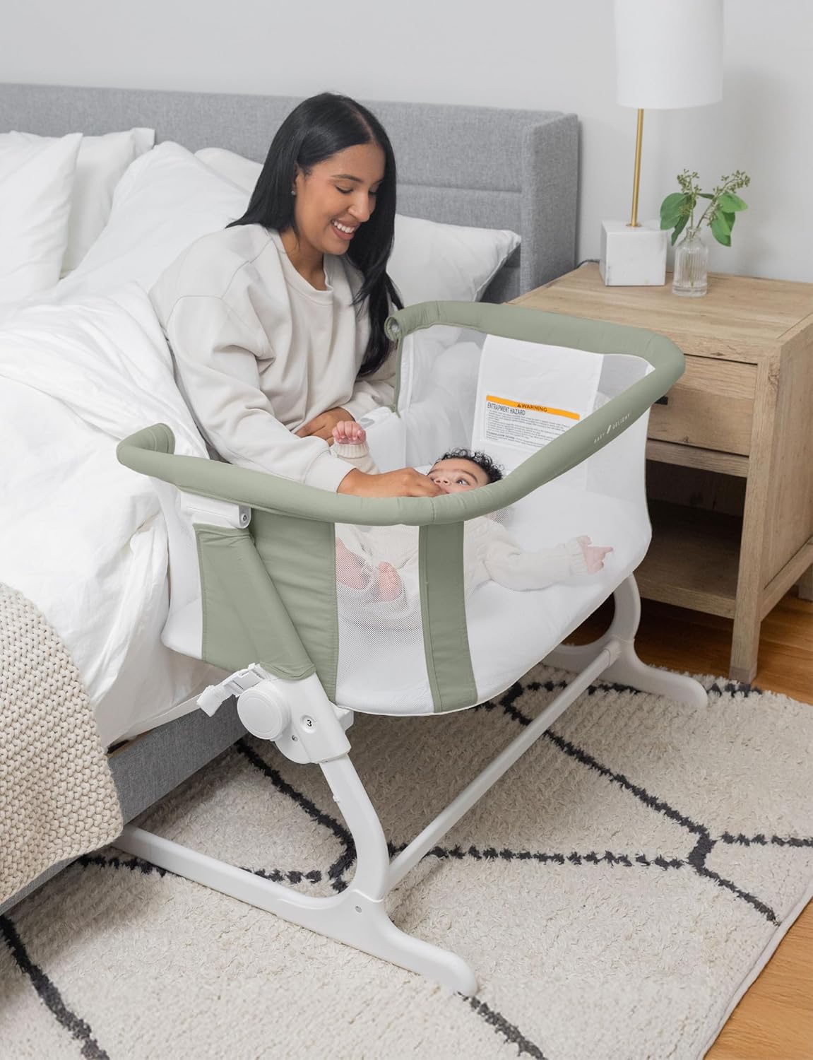 Baby Delight Beside Me Dreamer Bassinet | Bedside Sleeper | 6-Position Height Adjustment | Charcoal Tweed