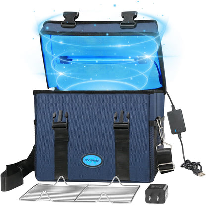 UVC Sanitizer Box Ozone Free with Timer, Portable Large Cleaner Bag with USB Port, UV Light Blue Tote for Mask, Cell Phone, Baby Bottle, Key, Towel 12L/3.17 gal
