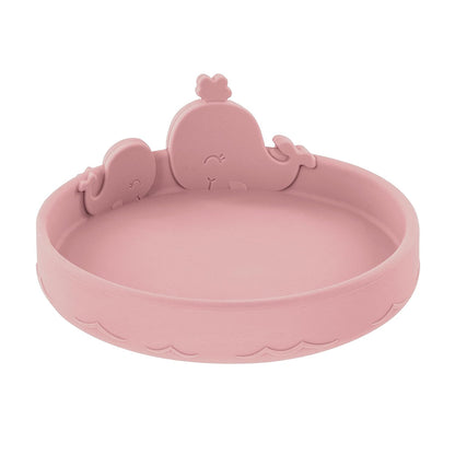 Nuby Animal Friend Silicone Round Bowl - Toddler Bowl - 6+ Months - Pink Whale Bowl