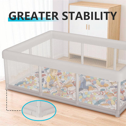 Hiaksedt Baby Playpen 50x50 Inch, Play Pens for Babies and Toddlers Baby Fence Play Yards for Indoor & Outdoor with Breathable Mesh Anti-Fall Playpen