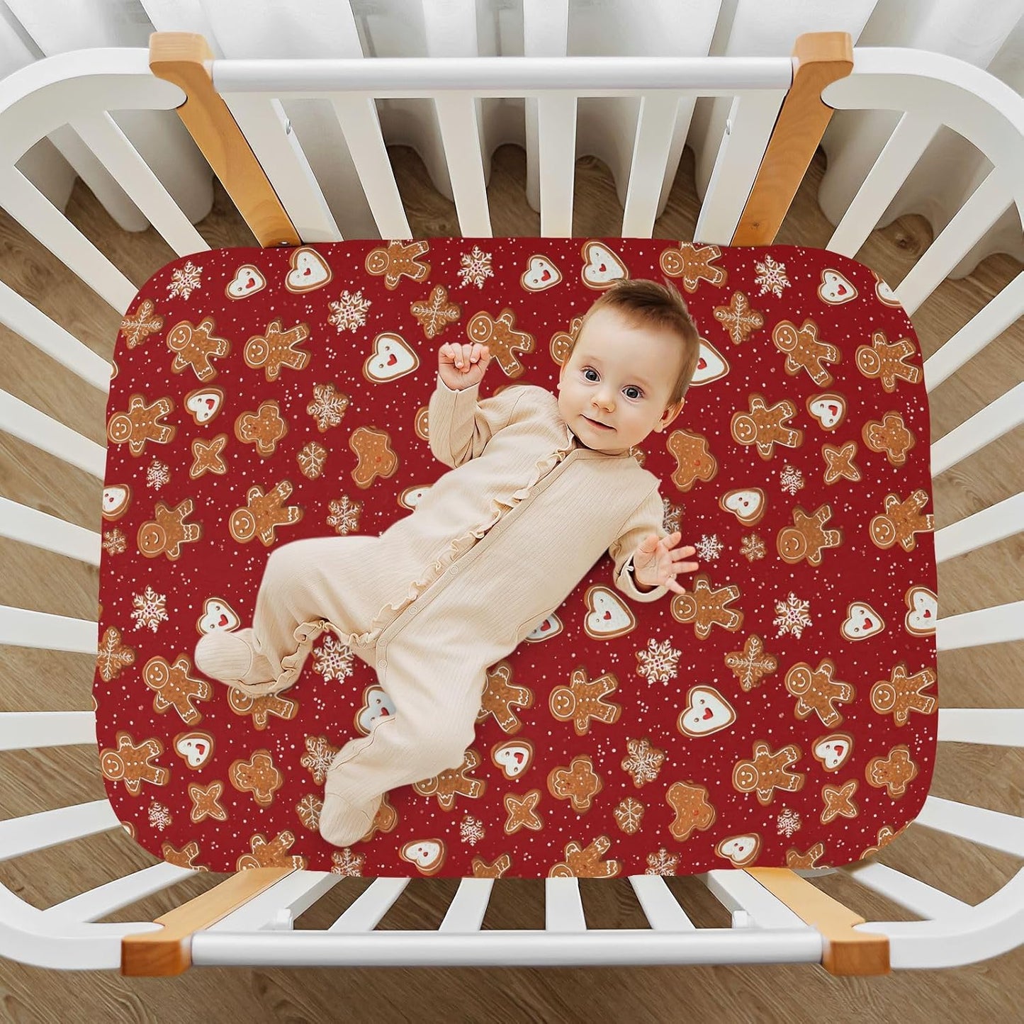 Baby Crib Sheet Cute Goose Flowers Crib Mattress for Boys and Girls Playard Sheet Soft Breathable Fitted Baby Mattress Cover 52x28in