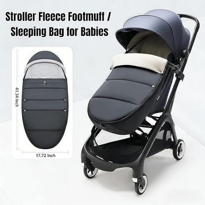 Waterproof Thickened Universal Stroller Blanket - Baby/Toddler Stroller Footmuff, Sleeping Bag & Bunting, Cold-Weather Winter Cover(Black)