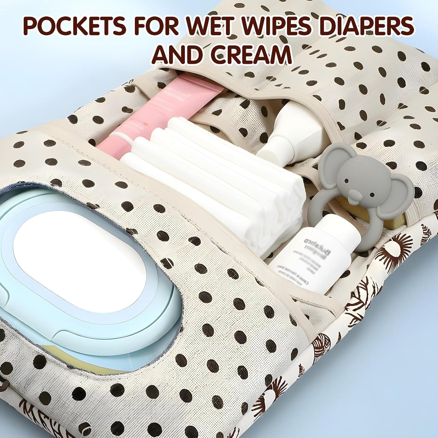 Baby Diaper Bag Organizer 2 in 1 Travel Diaper Bags, Foldable Compact Stroller Pouch for Newborn Essentials, Diaper Bags Insert Organizer, Travel-Friendly Diaper Clutch