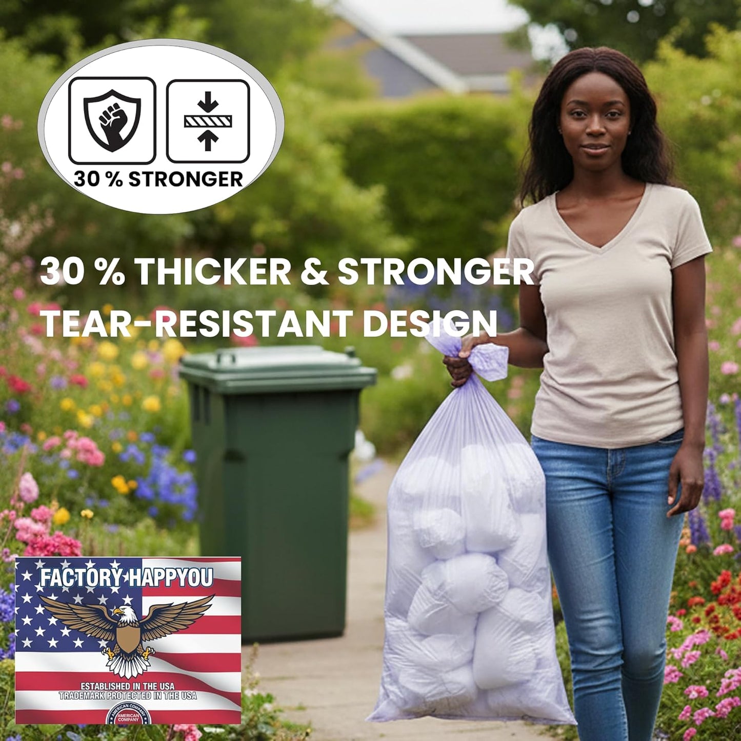 Factory Happyou® Pack of 8 Refills Compatible with Dekor CLASSIC Pails (NOT COMPATIBLE WITH DEKOR PLUS). Each refill is 472 in Long, 30% Thicker, Odor Control. Each refill holds up to 600 Diapers