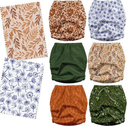 Mama Koala 3.0 Pocket Cloth Diapers for Babies with AWJ Lining, 6 Pack with 6 4-Layer Natural Cloth Diaper Inserts - Reusable and Washable Pocket Diapers(Hardworking Bees) - Colors B