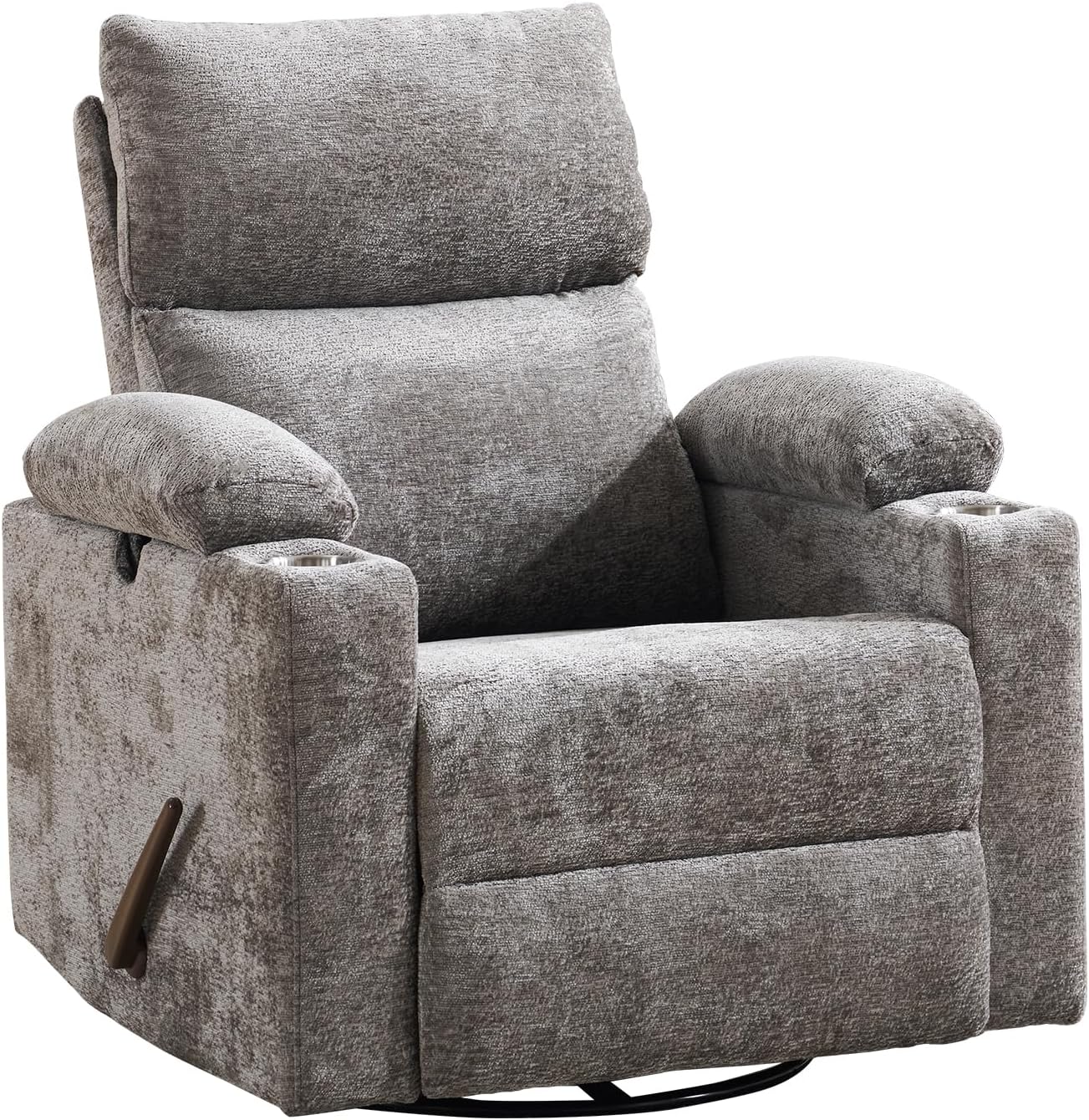 Rocking Chair Nursery with Adjustable Armrest for Breastfeeding, Glider Recliner Nursery Chair with Massage and Heat, Power Swivel Rocker Recliner with Adjustable Headrest, Corduroy, Beige
