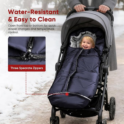 Universal Stroller Blanket & Stroller Footmuff,Water-Repellent Bunting Bag for Babies,Toddlers and Kids,Zipper Footmuff for Stroller,Stroller Winter Cover Warm Baby Sleeping Bag