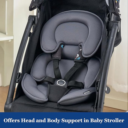 Innokids Head and Body Support Pillow Infant Car Seat Insert for Newborn to Toddler Stroller Cushion (Grey)
