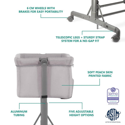 Dream On Me Zimal Bassinet & Bedside Sleeper/Breathable Mesh Panels/Airflow & Easy Visibility/Adjustable Height Options/Lightweight/Mobile/BSA Certified/Mint