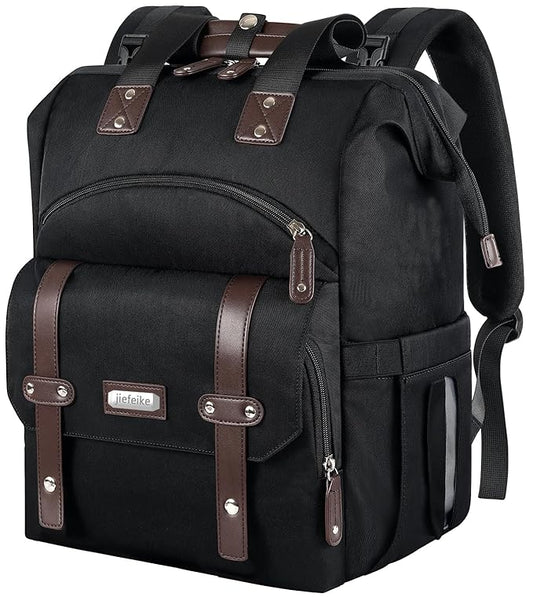 Jiefeike Diaper Bag Backpack, Baby Boys Girls Portable Baby Nappy Bags, Dad Mom Backpack Diaper Bag with Insulated Pockets RFID Anti-Theft Water-Resistant Pocket Stroller Straps