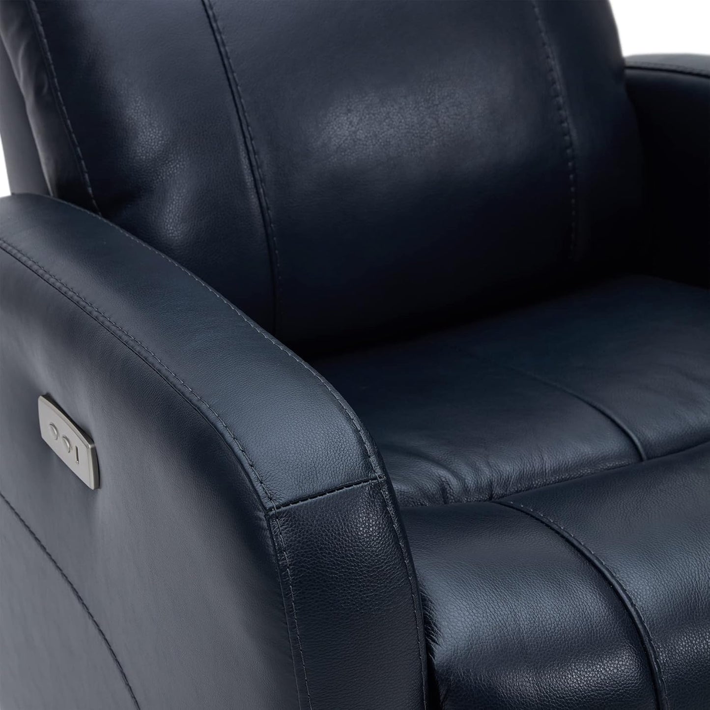 CHITA Genuine Leather Power Recliner Chair for Adults, FSC Certified Electric Nursery Swivel Glider for Living Room, Camel Brown