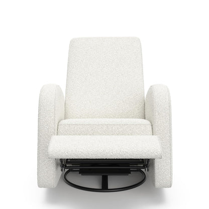 Storkcraft Santa Monica Power Recliner Swivel Glider (Dune Basketweave) – Effortless Electronic Power Recline, USB-A & USB-C Charger