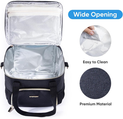 Mam Breastmilk Cooler Bag with Ice Pack for 4 Bottles - See-through Breast Pump Bag for Baby Bottles 4oz-9oz
