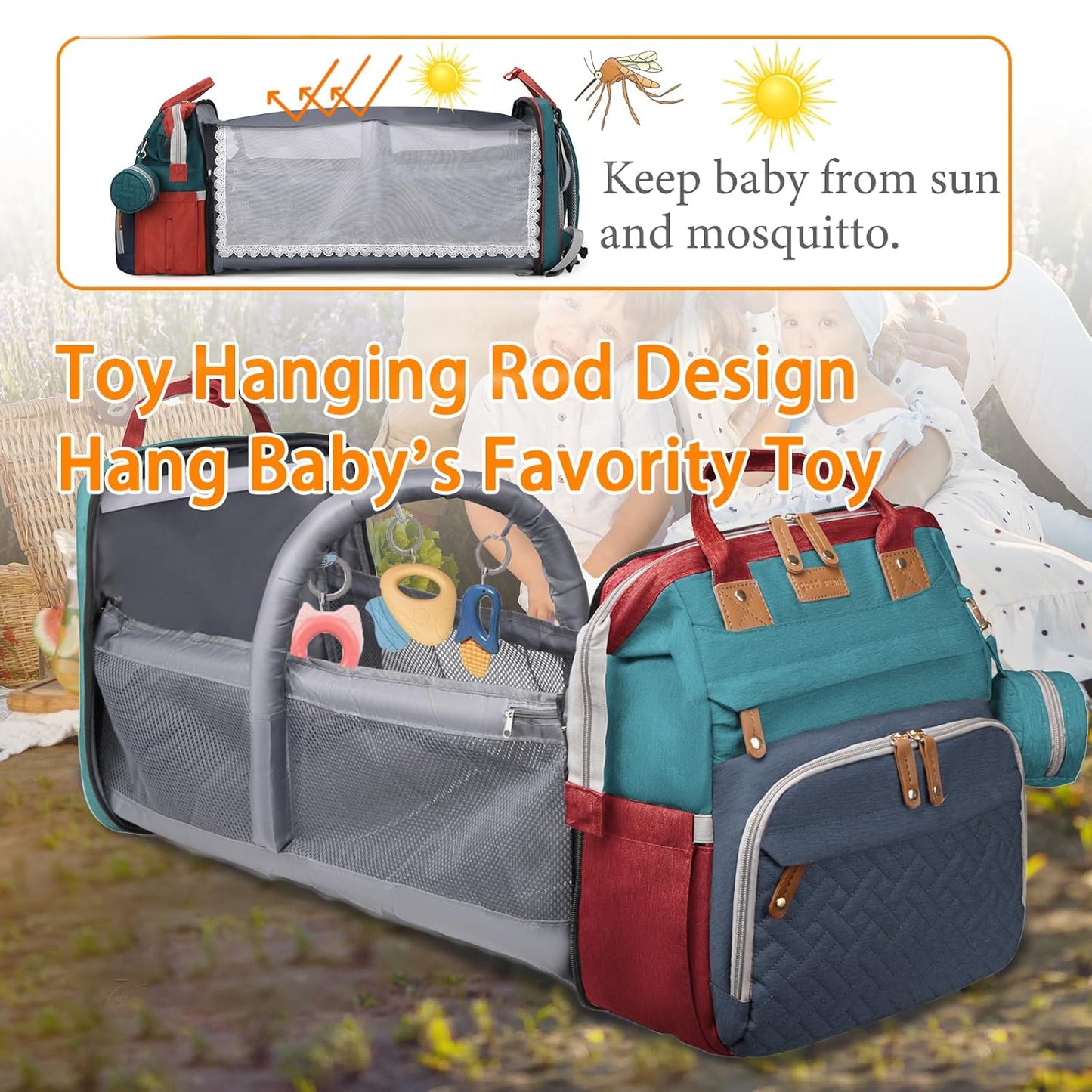 Astro alan Baby Diaper Bag with Changing Station, Waterproof Diaper Bag Backpack for Moms Dads with USB Charging Port, Baby Shower Gifts, Large Capacity diaper backpack, Grey