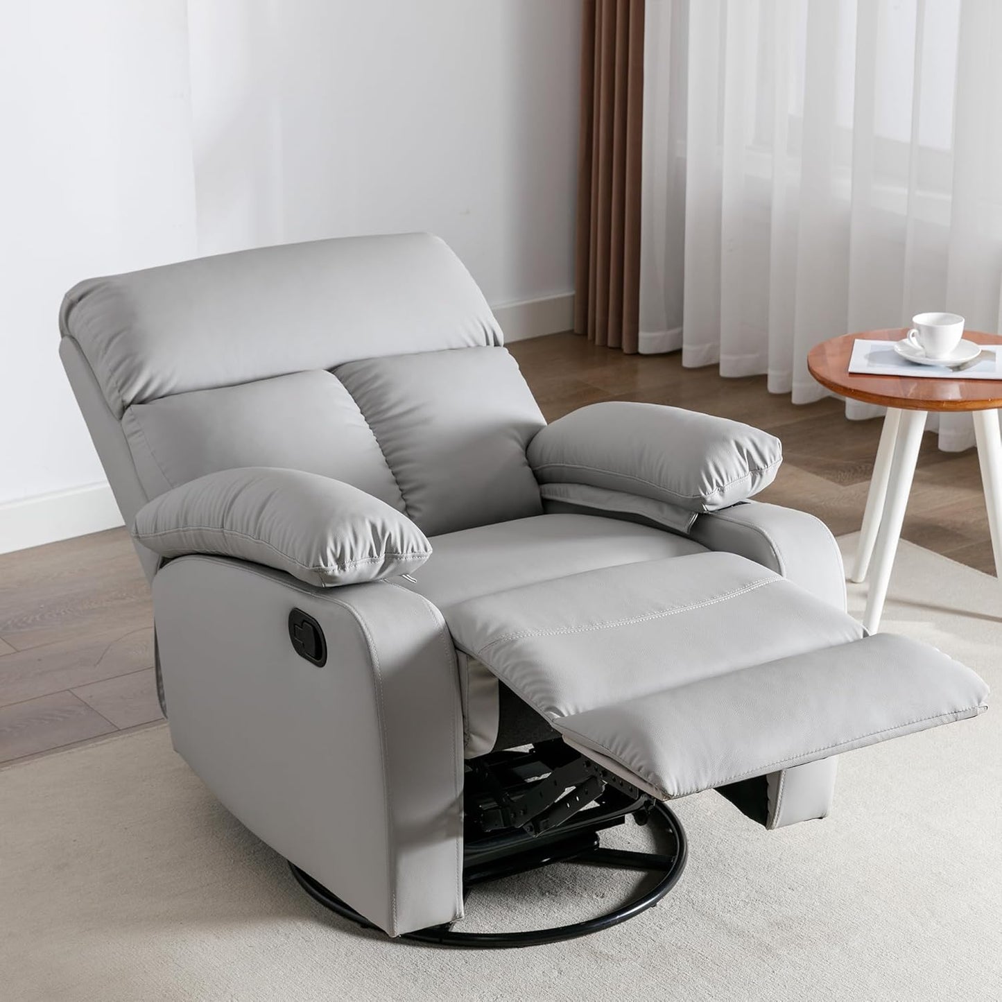 hzlagm Swivel Rocker Recliner, Rocking Chair Nursery, Small Rocker Recliners for Small Spaces, Living Room, Bedroom, Nursery, RV, Light Grey