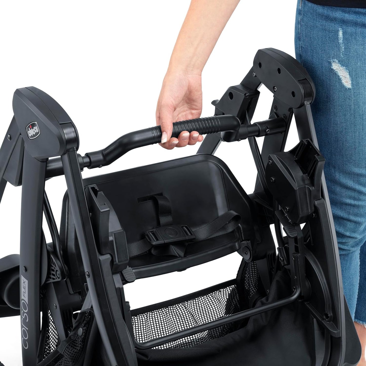 Chicco Corso Flex Infant Car Seat Adapter/Basket for Corso Flex Convertible Stroller, Compatible with Any Chicco Infant Car Seat, Black/Black