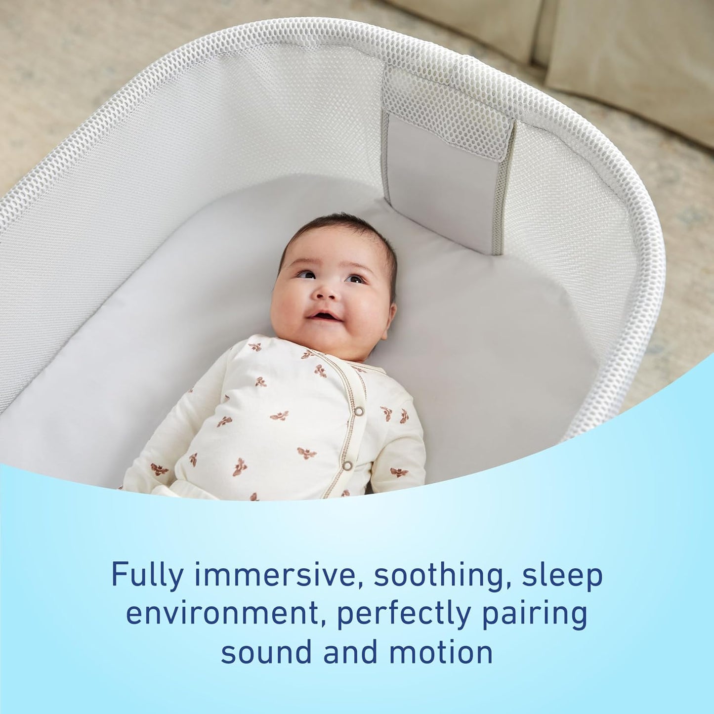 Graco® SmartSense Soothing Baby Bassinet – Smart Newborn Bassinet Detects and Automatically Responds to Baby's Cries – for Newborn Babies to 6 Months