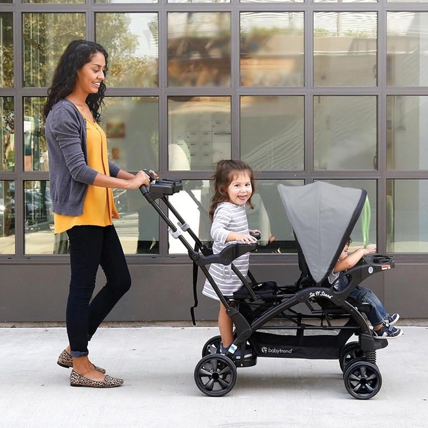 Baby Trend Sit N' Stand® Double 2.0 Stroller, Dash Black
