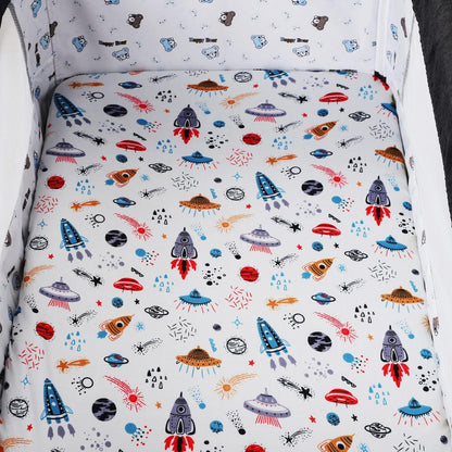 Bassinet Sheet Set 2 Pack Snug Fitted Bedside Sleeper Bassinet Sheets, Stretchy Ultra Soft, Unisex Boy Girl, Light Blue & Dinosaur