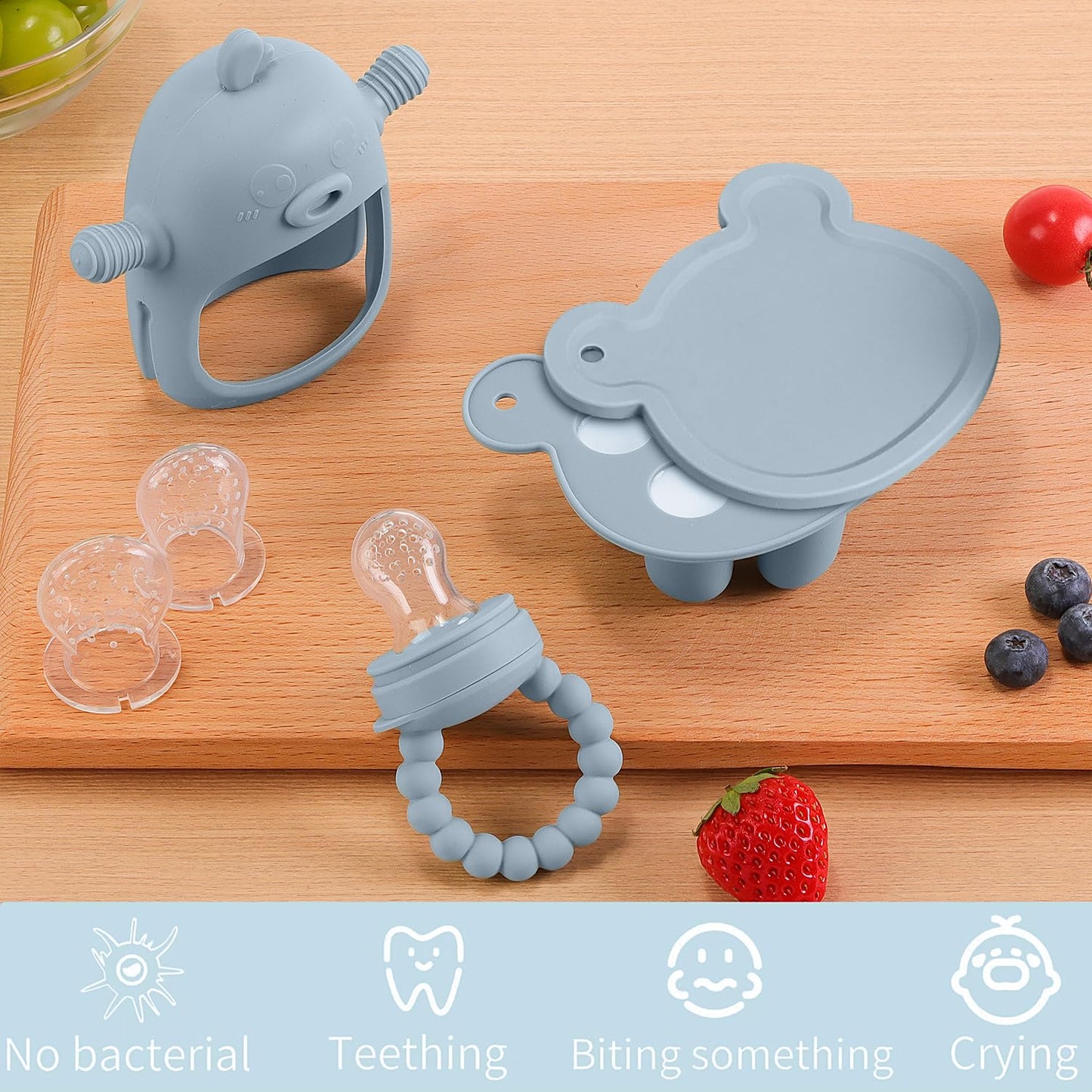 3-in-1 Baby Food & Fruit Feeder Set – Breastmilk Popsicle Mold with Freezer Tray, Teething Relief Toy, BPA Free Infant Silicone Feeding Combo, 3 Bonus Sizes (S/M/L) Sacs (Olive Green)