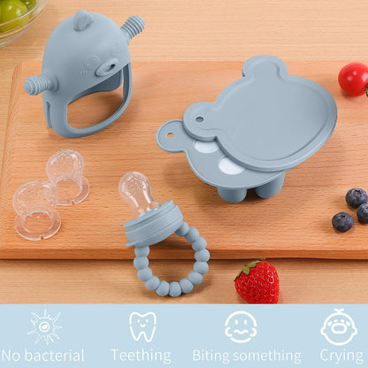 3-in-1 Baby Food & Fruit Feeder Set – Breastmilk Popsicle Mold with Freezer Tray, Teething Relief Toy, BPA Free Infant Silicone Feeding Combo, 3 Bonus Sizes (S/M/L) Sacs (Olive Green)
