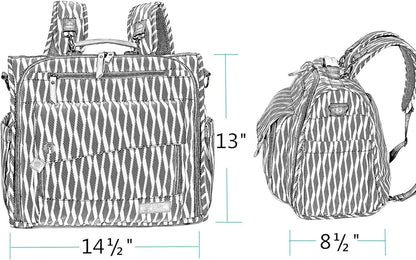 ALLCAMP Diaper Backpack, Waterproof Large Capacity Baby Bag, Multi-Function Nappy Bag with Stroller Hooks, Convertible Tote