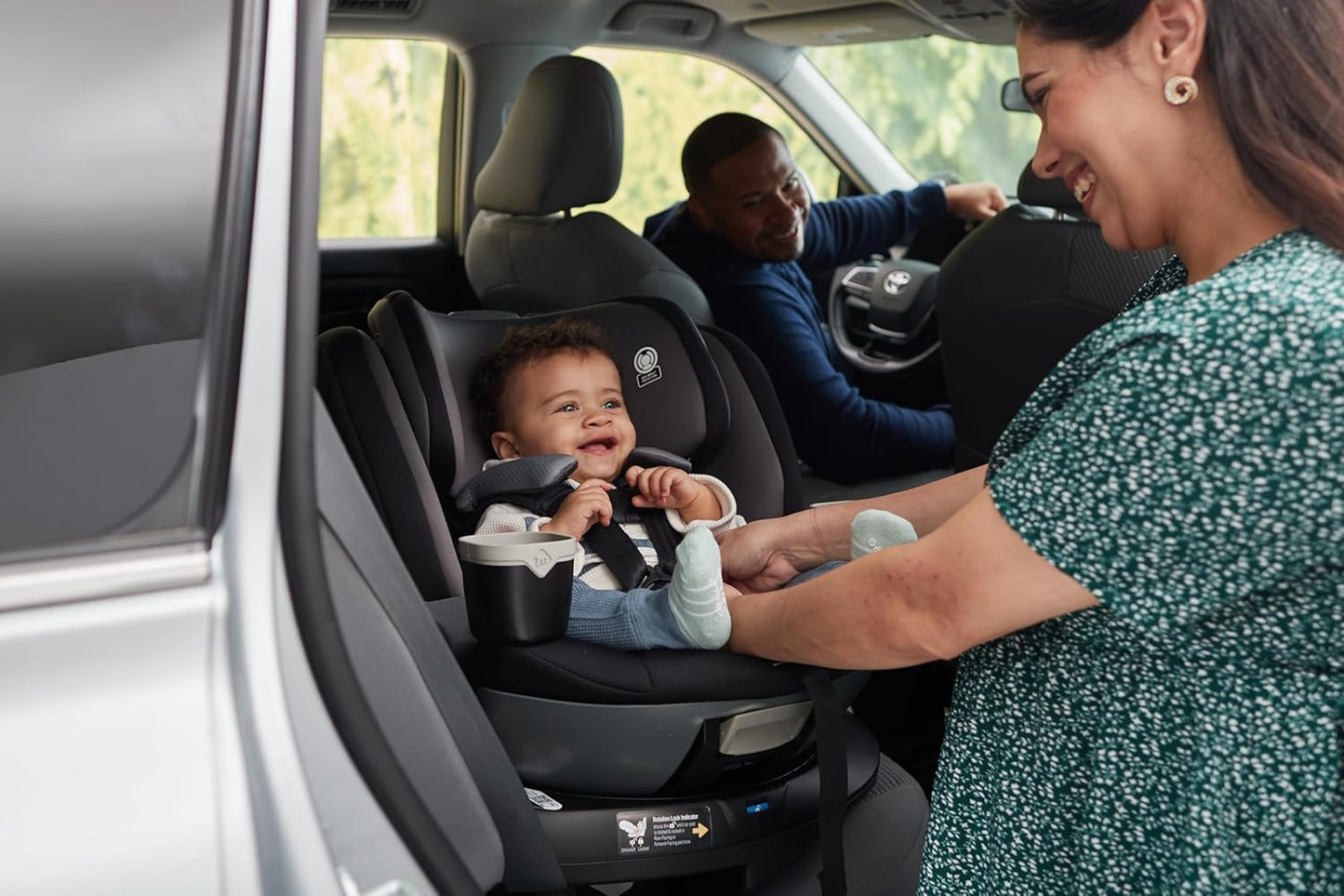 Safety 1st Turn and Go 360 ST Rotating All-in-One Convertible Car Seat, SafetySwivel Technology, SecureTech Installation, 3-in-1 Rear-Facing, Forward-Facing, Booster, 5-100 lbs, Siberian Caviar