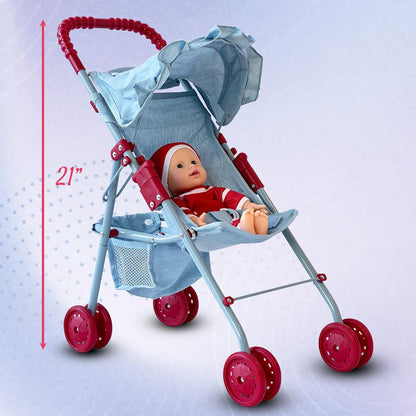 My First Doll Stroller Denim for Baby Doll