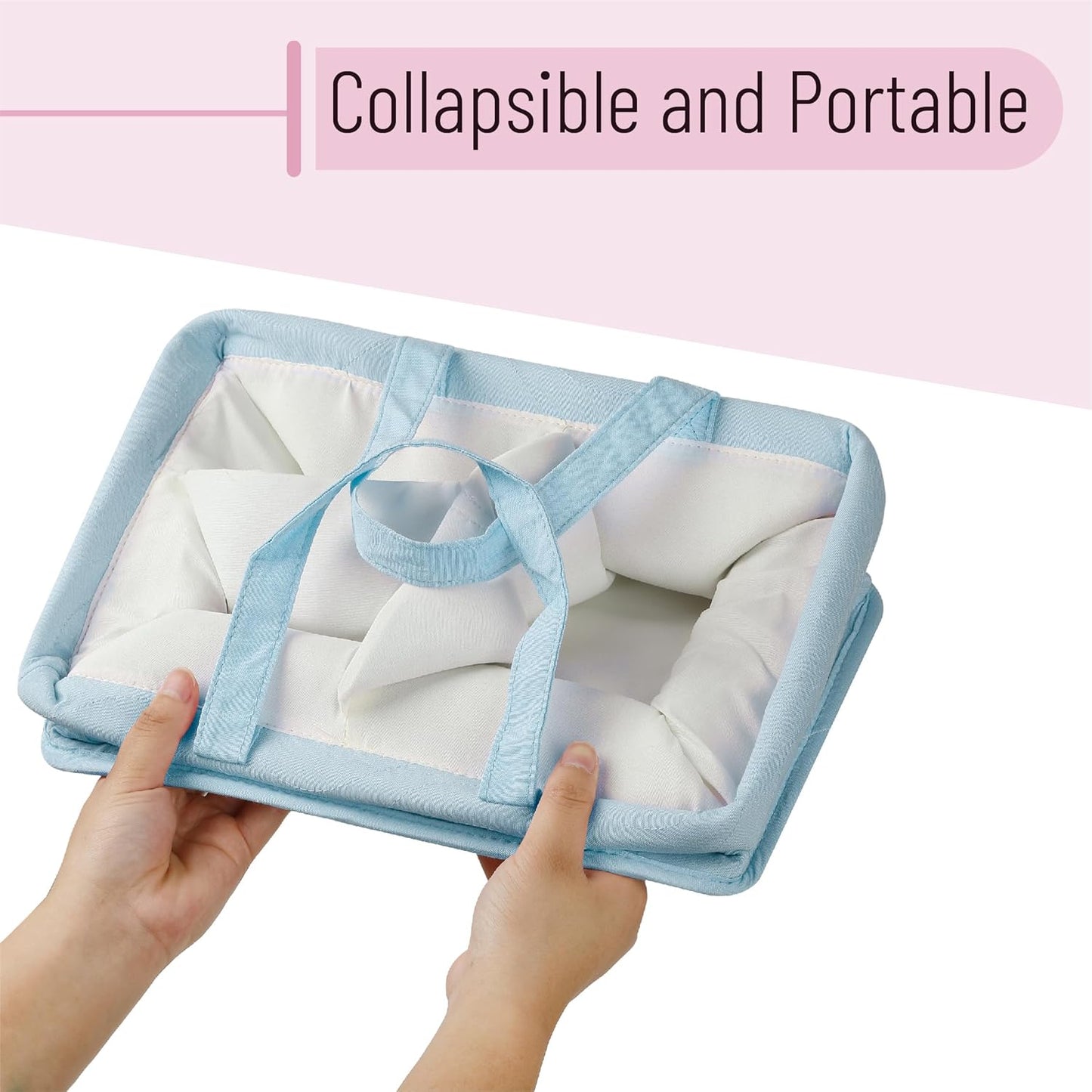 Mr. Pen- Baby Diaper Caddy Organizer, Blue, Baby Caddy Organizer with Handle, Compact Size, Collapsible & Portable