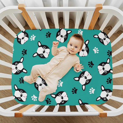 Fitted Crib Sheets Turtle Sea Horse Stretchy Portable Playard Sheets for Baby Toddler, Breathable Soft Mini Crib Mattress 39 x 27 in for Boys and Girls