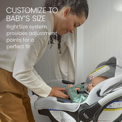 Britax Willow SC Infant Car Seat, Rear Facing Car Seat with Alpine Base, ClickTight Technology, RightSize System, Pindot Stone