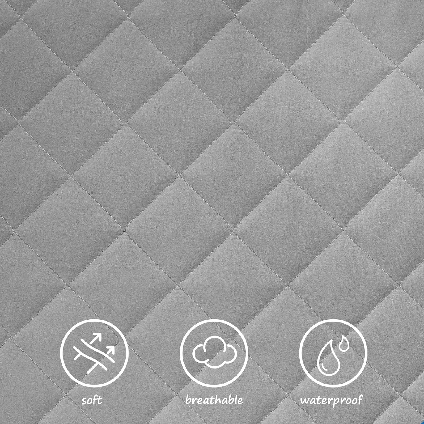 Bassinet Mattress Pad Cover Fit for Baby Delight/Mika Micky/Dream On Me Lotus/ANGELBLISS/KoolerThings (3 in 1) Bedside Sleeper, Waterproof Bassinet Mattress Protector Quilted Bassinet Sheets 2 Pack