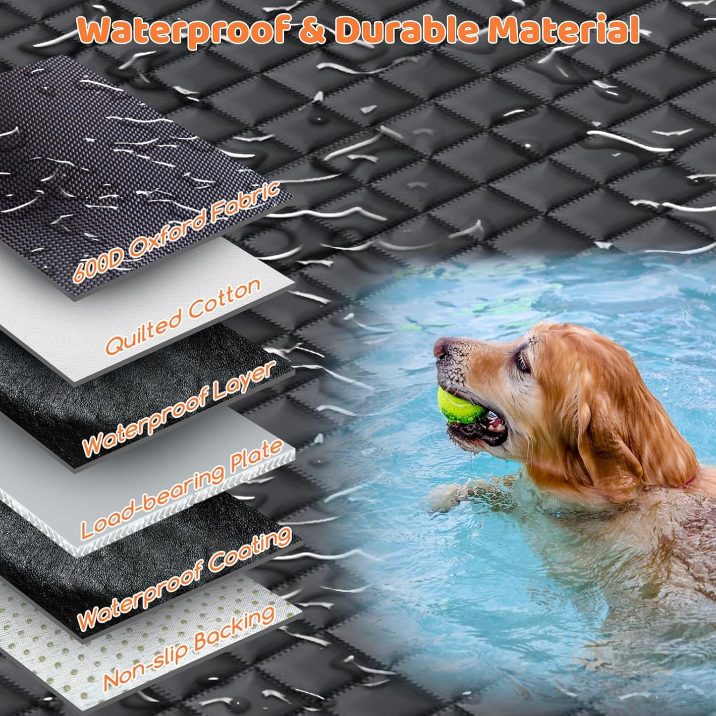 URPOWER Dog Car Seat Cover for Pets 100% Waterproof Seat Cover Hammock 600D Heavy Duty Scratch Proof Nonslip Durable Soft Back Seat Covers for Cars and SUVs