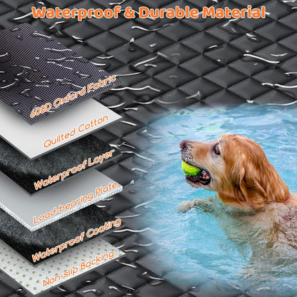 URPOWER Dog Car Seat Cover for Pets 100% Waterproof Seat Cover Hammock 600D Heavy Duty Scratch Proof Nonslip Durable Soft Back Seat Covers for Cars and SUVs
